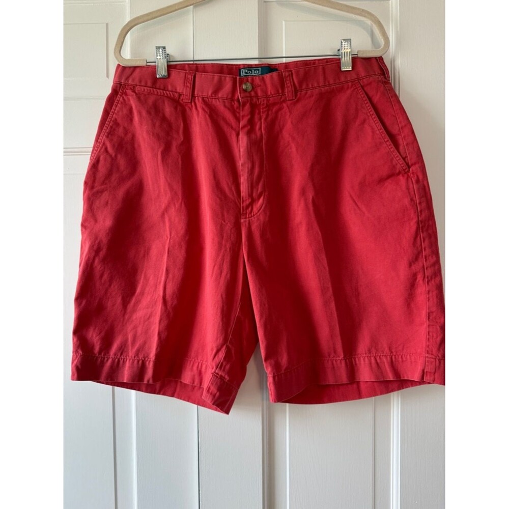 Polo by Ralph Lauren Nantucket Red Flat Front Cotton Men's Shorts Size 36